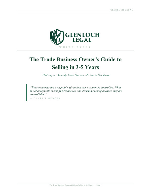 Cover of The Trade Business Owner’s Guide to Selling in 3-5 Years